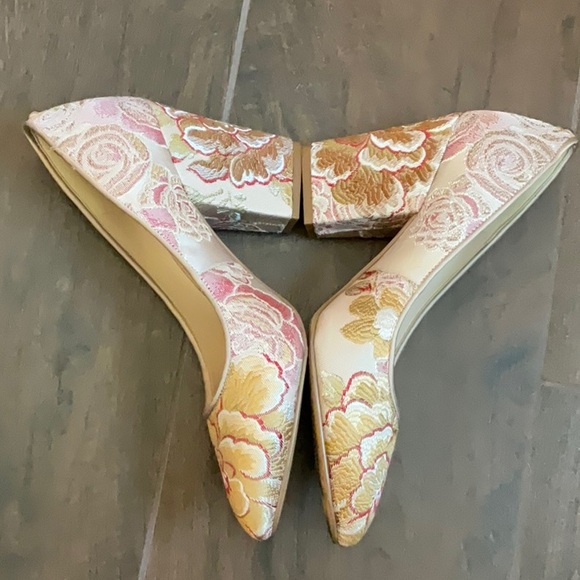 Nine West Textile Tapestry Block Heels - Picture 2 of 5